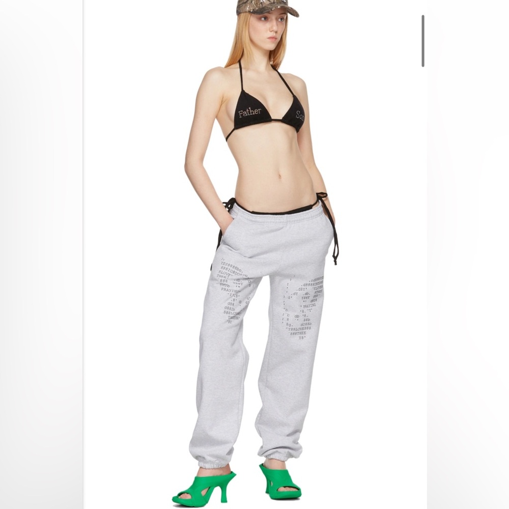 PRAYING , Light Gray Relaxed Sweatpants with Graphic Detail NWT